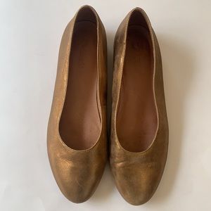 Madewell Gold Ballet Flats